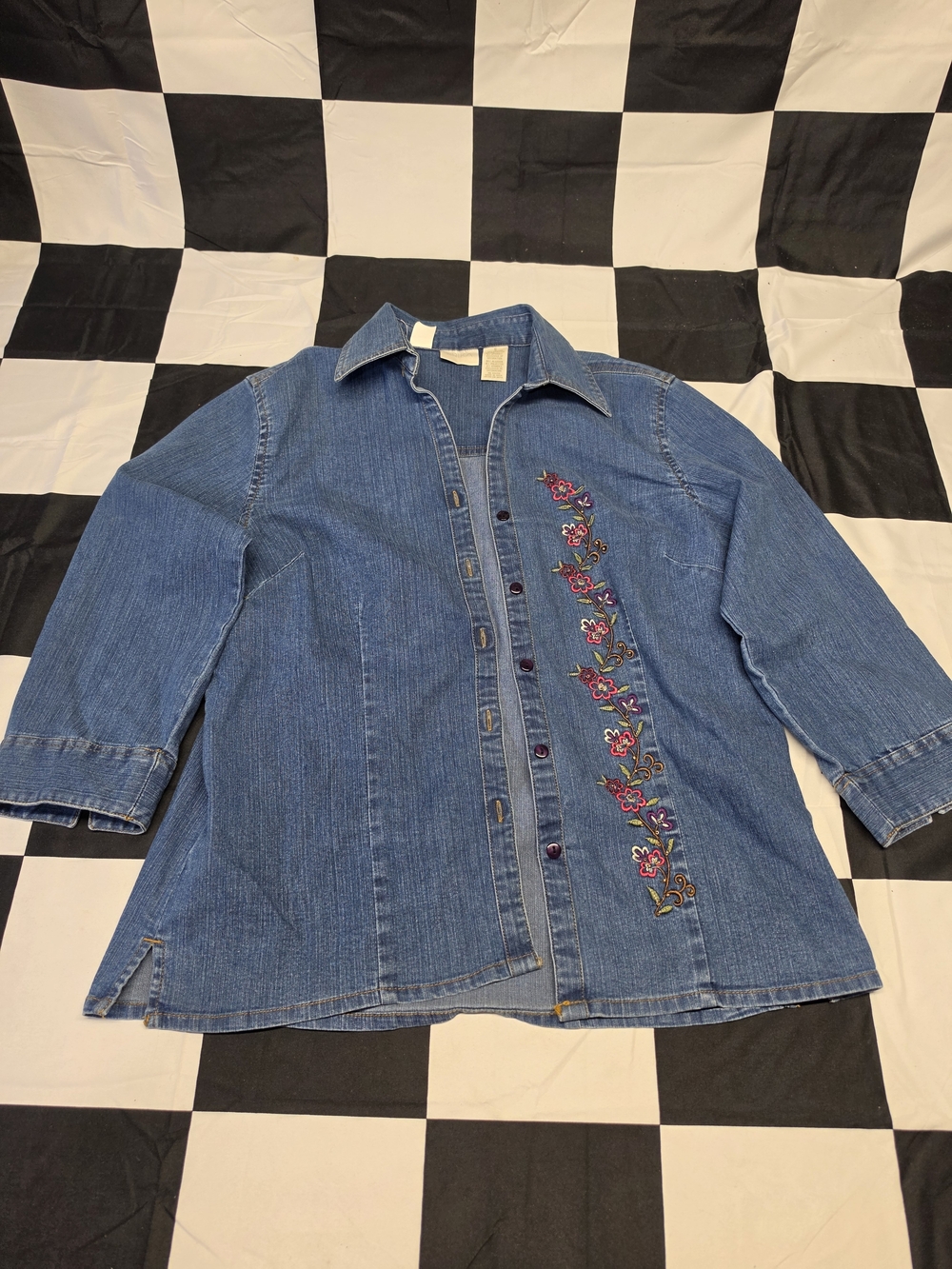 Erika Light Blue Denim Shirt with Contrast Stitching